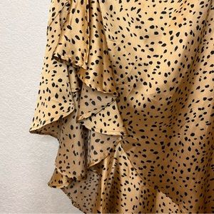 Forever 21 leopard side slit/ruffled skirt